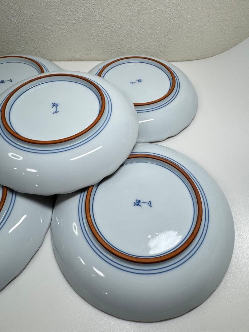 美濃焼 翔山作 赤絵染付祥瑞 中皿揃 5客 16cm 和食器