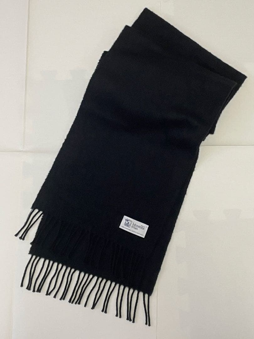 【値下げ】Johnstons 100%ピュアカシミヤストールマフラー　ブラック