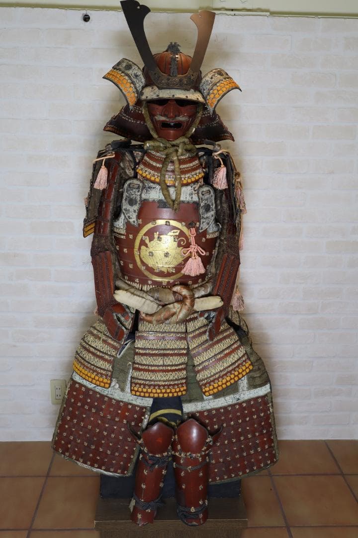 BLACK【等身大甲冑】武者鎧 赤具足一式 光忍作 約50年前製サムライ鎧