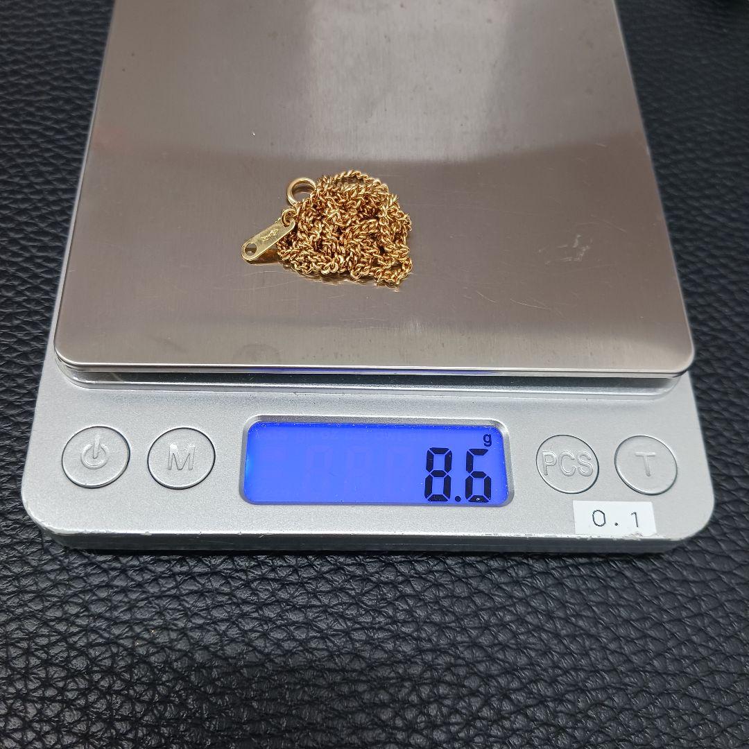 (B011410) K18 YG ロングチェーン ホールマーク750 ネックレス