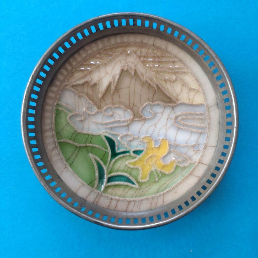 大正〜昭和初期　ガラスコースター　マジョリカタイル　アンティーク　5個セット