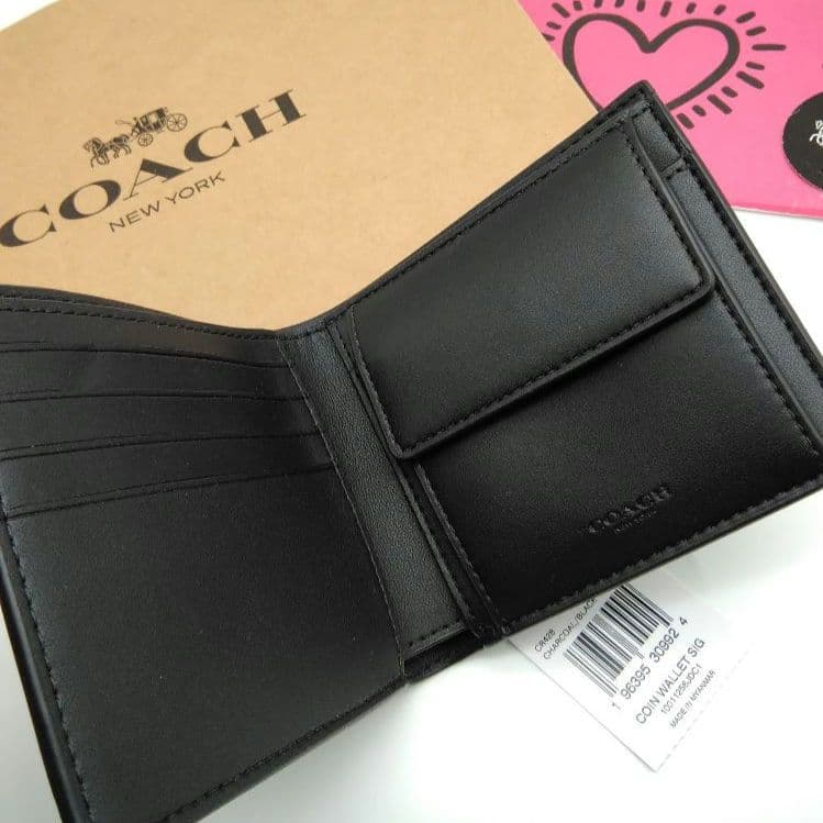 新品　COACH　折り財布　メンズ　人気の小銭入れ付き