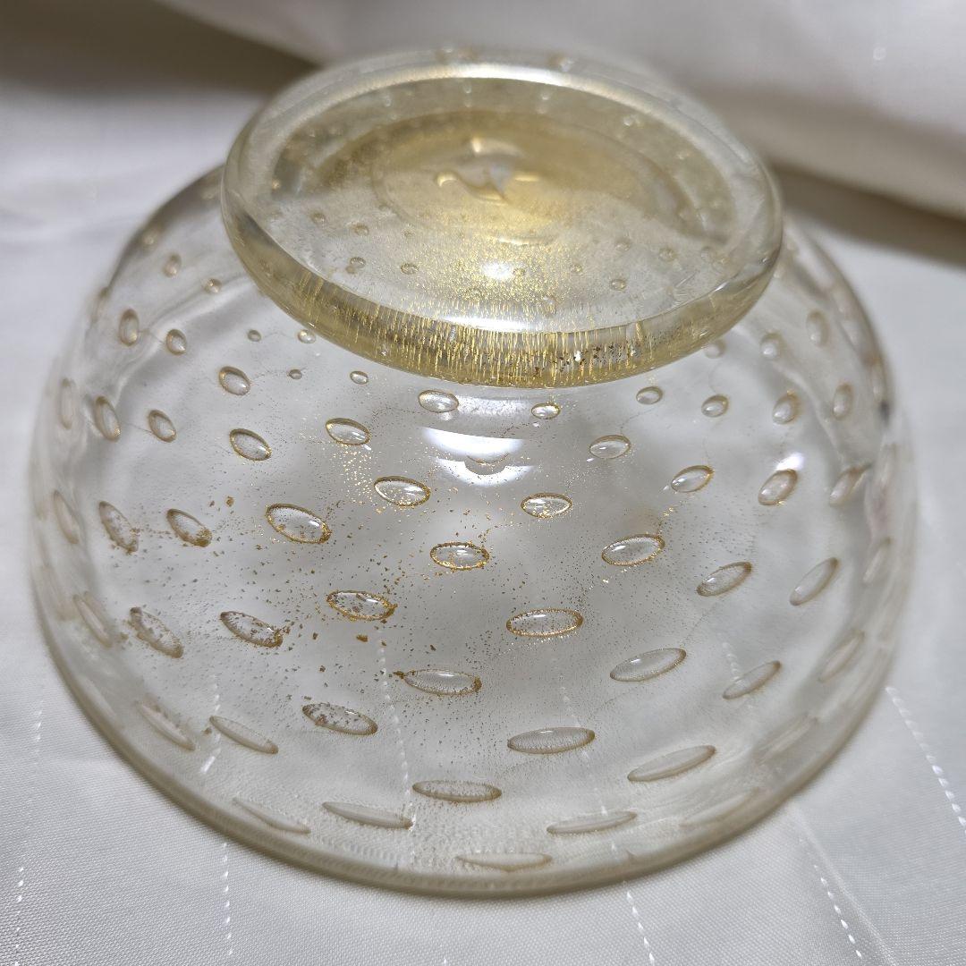 【希少】ムラーノグラス 金箔入りボウル