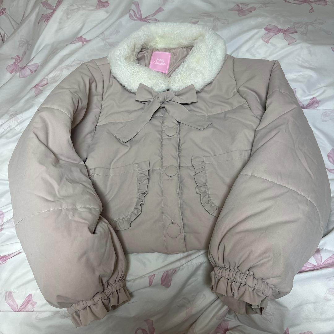 Honey Cinnamon フリルポケット中綿ジャケット