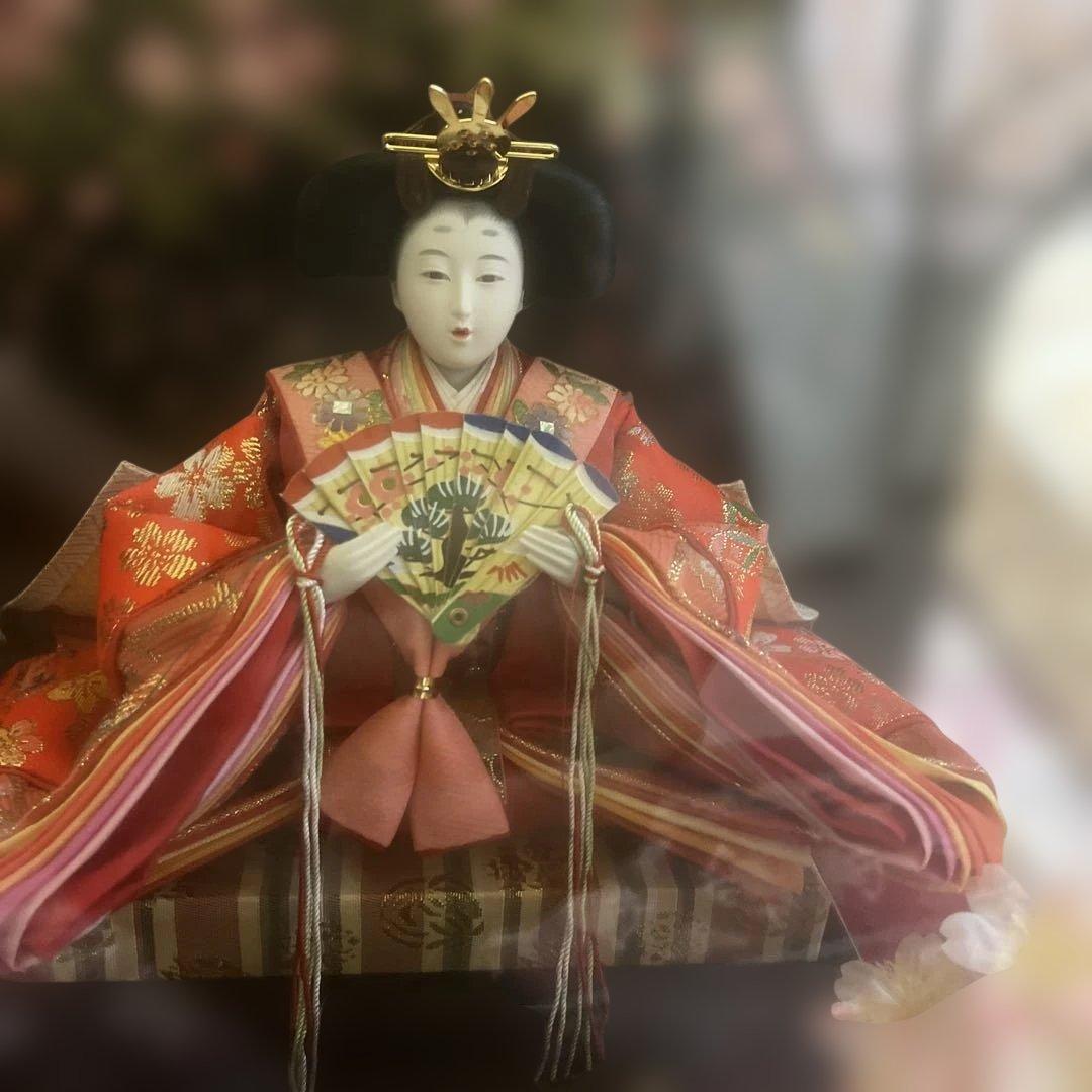 ひな人形 ガラスケース付き ランプ付き　ひな祭りのオルゴール付き