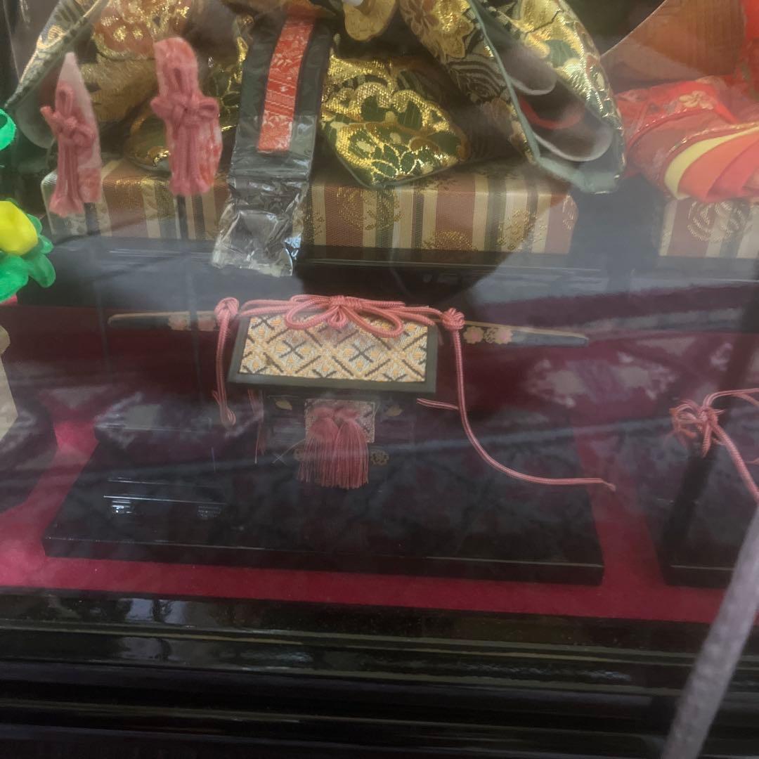 ひな人形 ガラスケース付き ランプ付き　ひな祭りのオルゴール付き