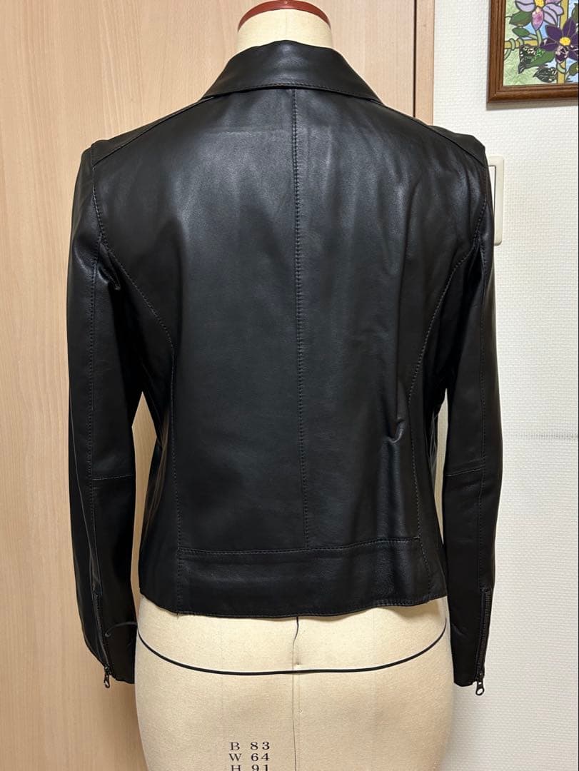 23区 ライダース レザー ラムレザー 黒 ブラック40 Lサイズ