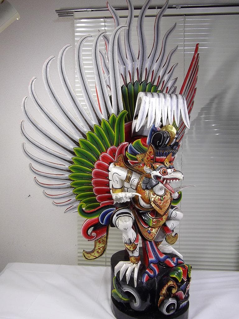 高さ110cm！ 特大ガルーダ像 彩色木彫り インドネシア バリ島