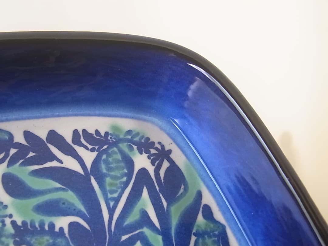 ロイヤルコペンハーゲン　ファイアンス焼き　テネラ　鳥　スクエアプレート