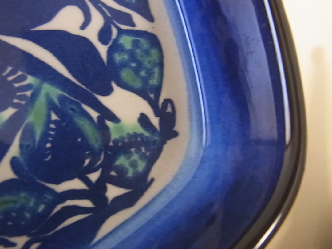 ロイヤルコペンハーゲン　ファイアンス焼き　テネラ　鳥　スクエアプレート