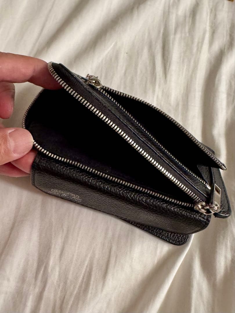 美品　AS2OV 黒 レザー 二つ折り財布 収納袋付き