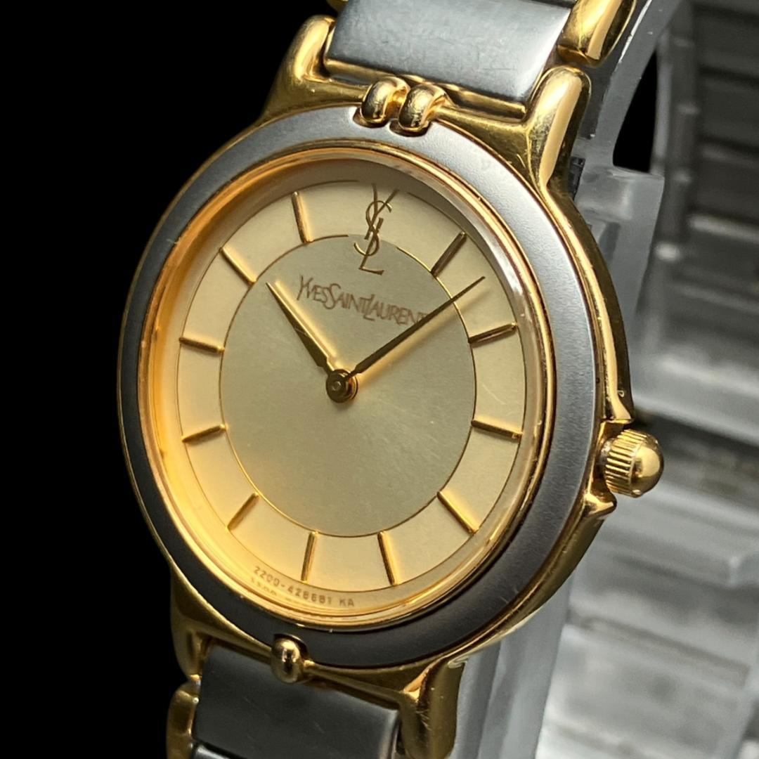 【新品電池/稼働】イヴサンローラン YSL 腕時計 レディース クォーツ コンビ