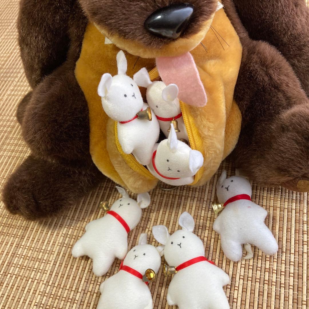 フ*ラ様 おおかみとしちひきのこやぎ ぬいぐるみ オオカミと七匹のコヤギ　レトロ
