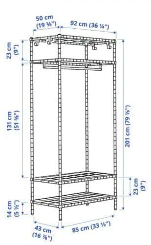 IKEA OMAR オマル ハンガーラック 92x50x201 cm