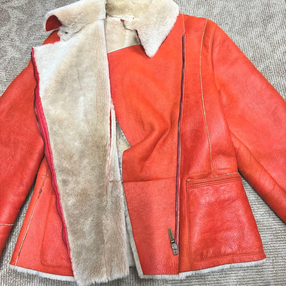 マブラン mabrun ムートンコート ボア メンズ オレンジ M 本革