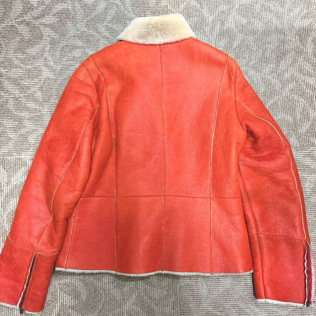 マブラン mabrun ムートンコート ボア メンズ オレンジ M 本革