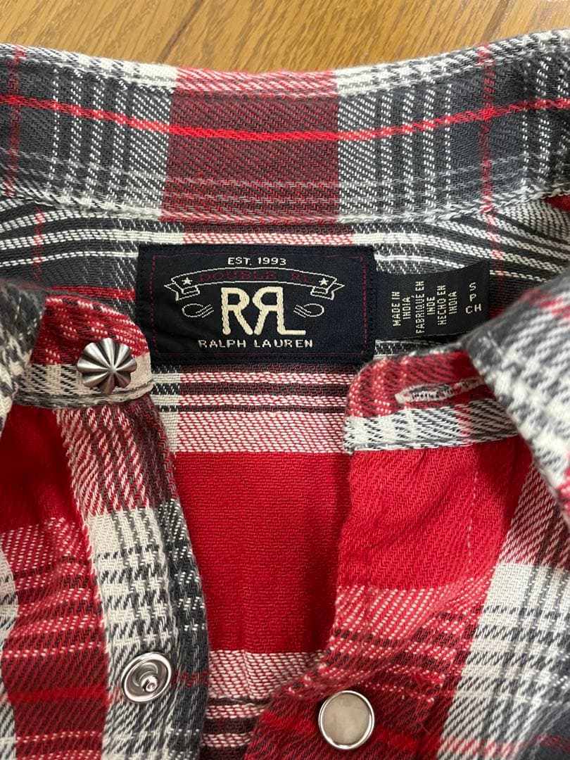 RRL チェック柄 ウエスタン ネルシャツ Sサイズ