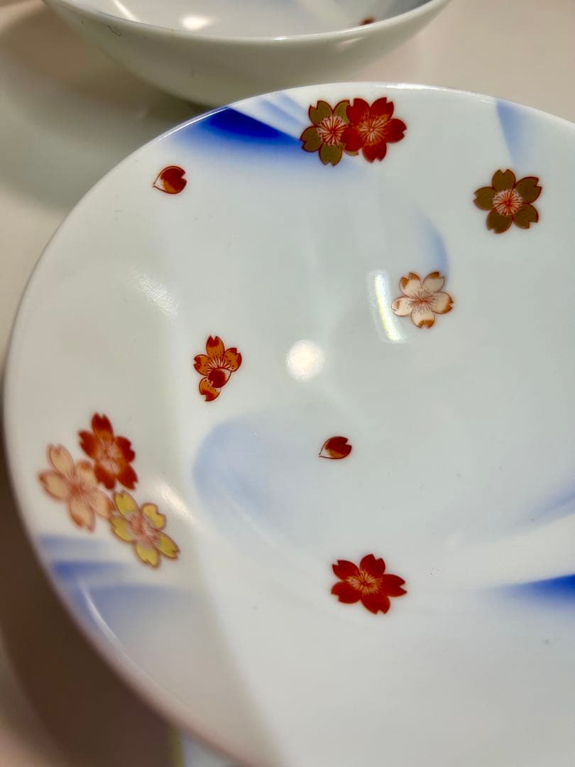 未使用！深川製磁 百年庵 金彩桜 茶碗・うるし箸・箸置きセット 赤スタンプ　箱付