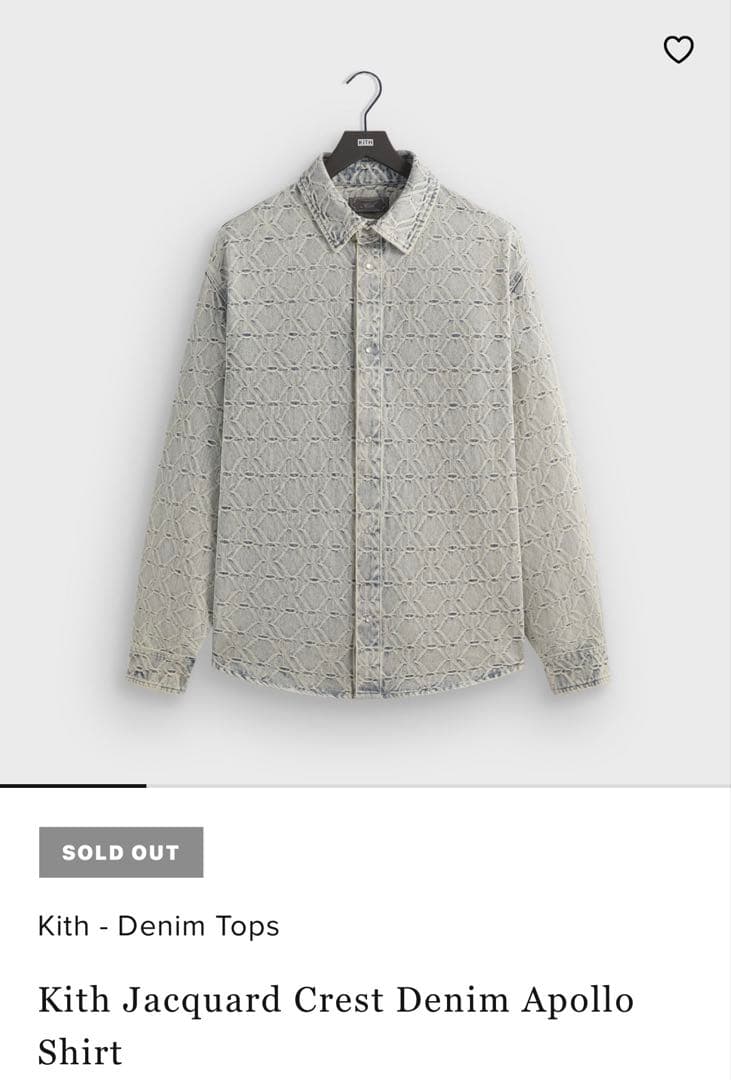 【完売】kith jacquard denim apollo shirt XL