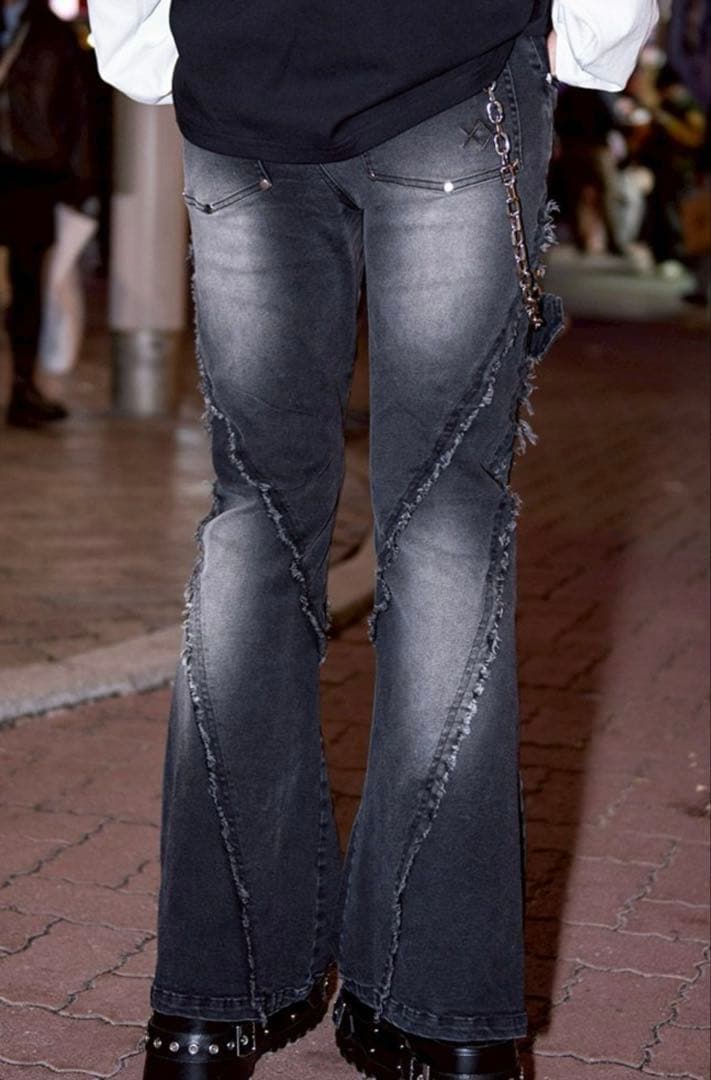 REFLEM デニムフレアパンツ　L 黒