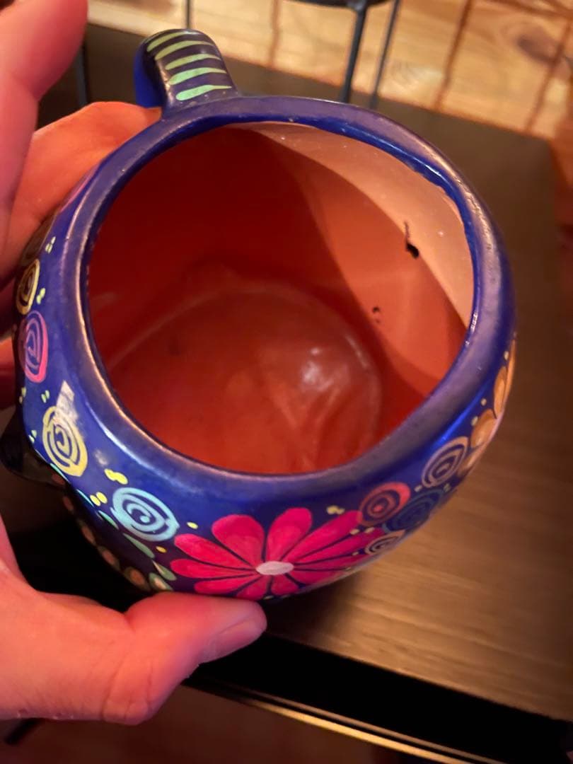 本場物！メキシコで買ったスカルのマグカップ陶器！文房具立てや小物入れにも！