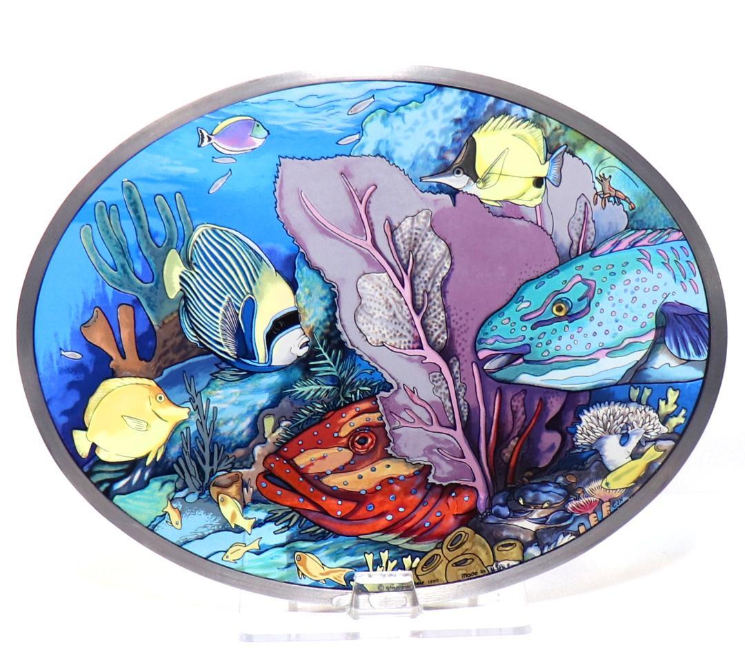 新品 海と熱帯魚 ヴィンテージ ステンドグラス 箱付き フィッシュ オーシャン