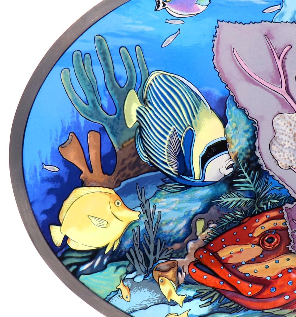 新品 海と熱帯魚 ヴィンテージ ステンドグラス 箱付き フィッシュ オーシャン