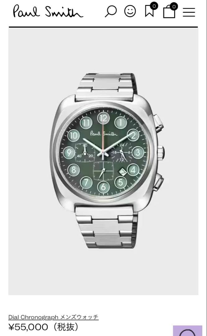 美品Paul Smith ダイアル クロノグラフ腕時計 稼働品 ポールスミス