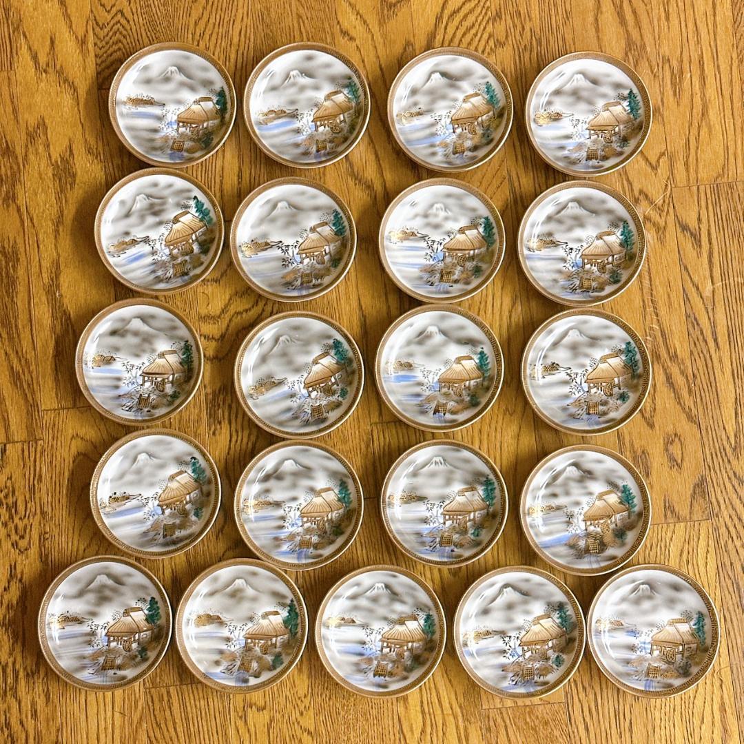 九谷焼　小皿　21枚　まとめセット！M夕38　kutani　当時物　レトロ食器