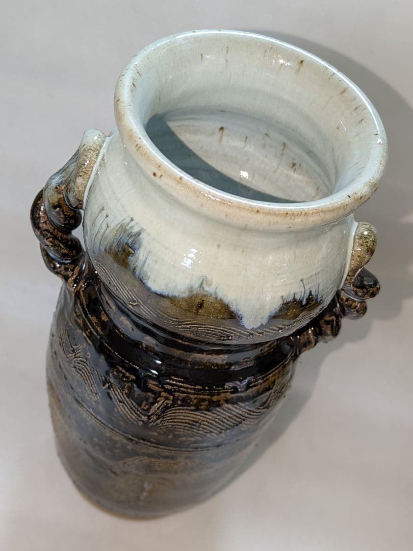 唐津焼　山口康雲　久峰陶苑　朝鮮唐津　花入れ　花瓶　花生け　フラワーベース　花器