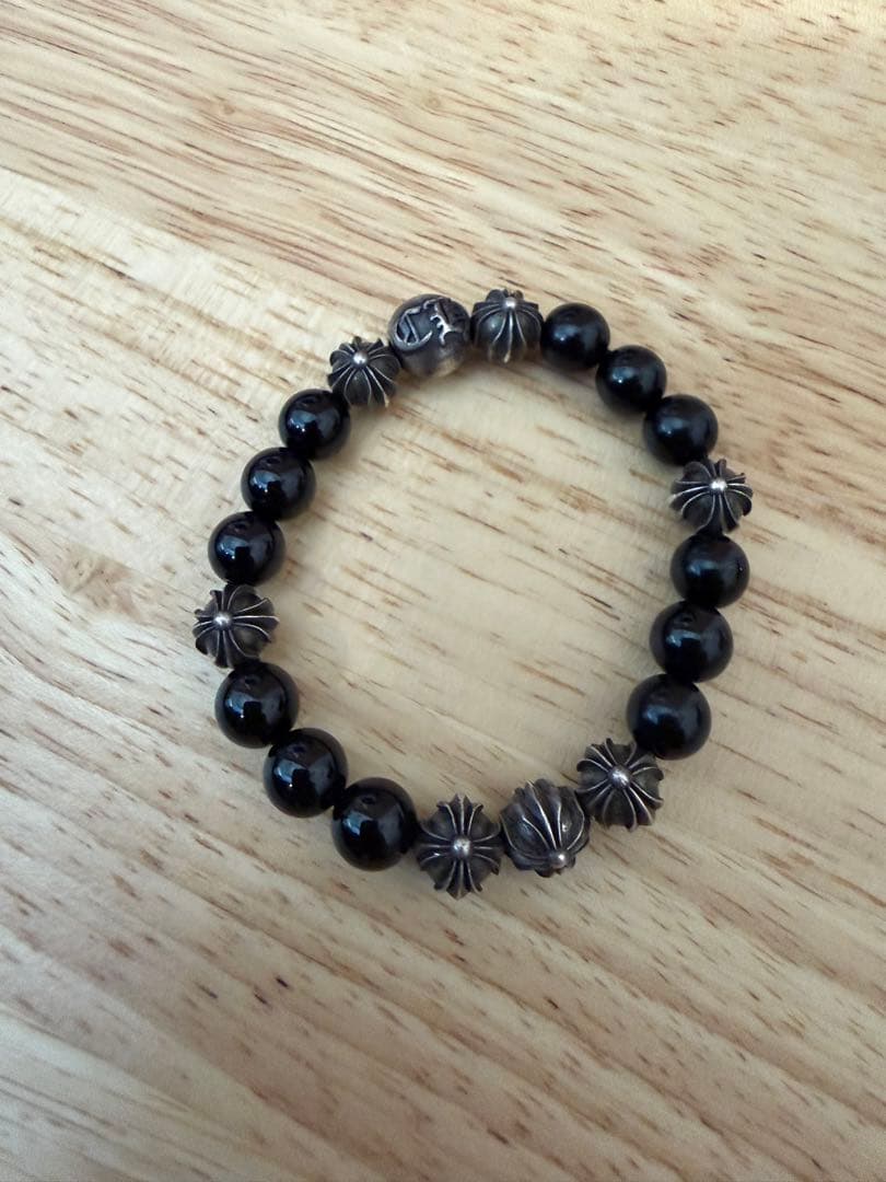 クロムハーツ ビーズブレスレット ブラックトルマリン