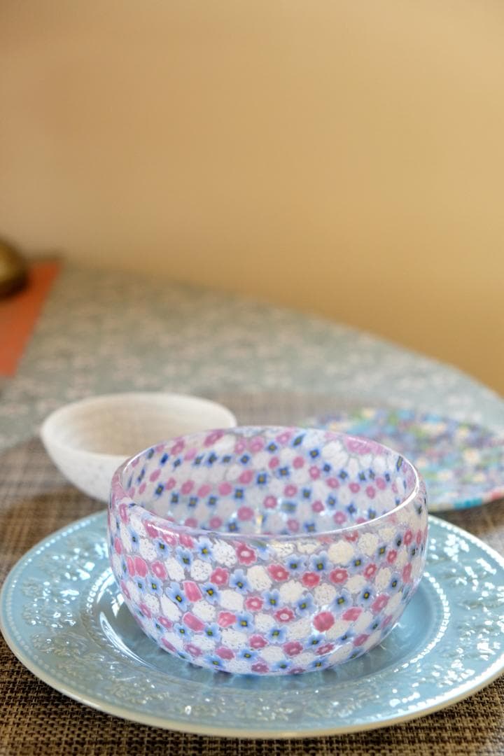 ミルフォオリ ベネチアングラス 吹きガラス 花瓶 伊藤聡信 田子美紀 江波冨士子