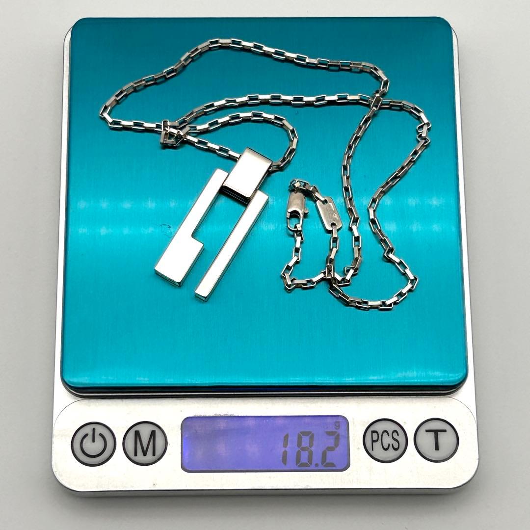 美品✨ GUCCI グッチ ネックレス Gロゴ プレート シルバー925