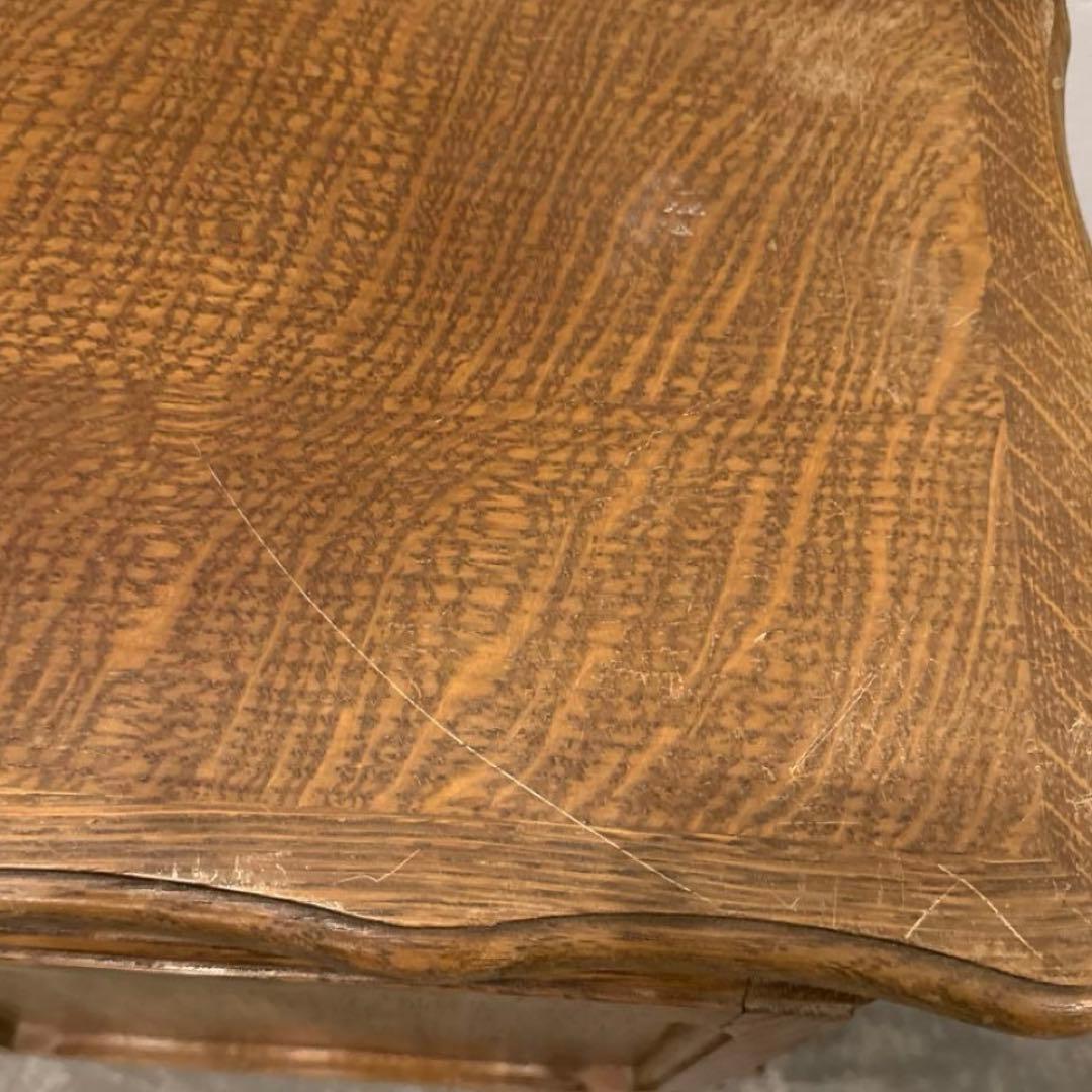 フランス　ヴィンテージ　サイドテーブル　扉収納付き　取手固め