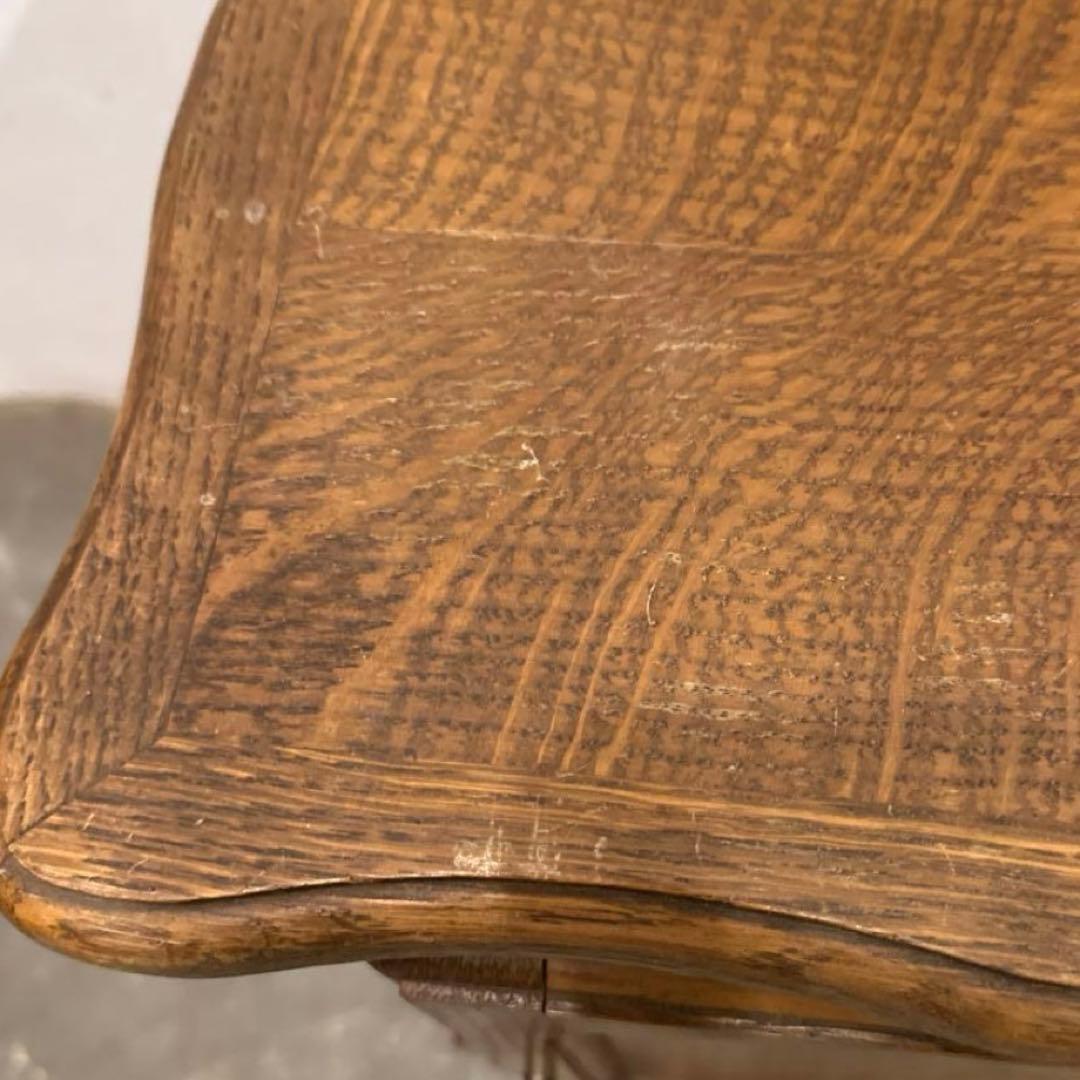 フランス　ヴィンテージ　サイドテーブル　扉収納付き　取手固め