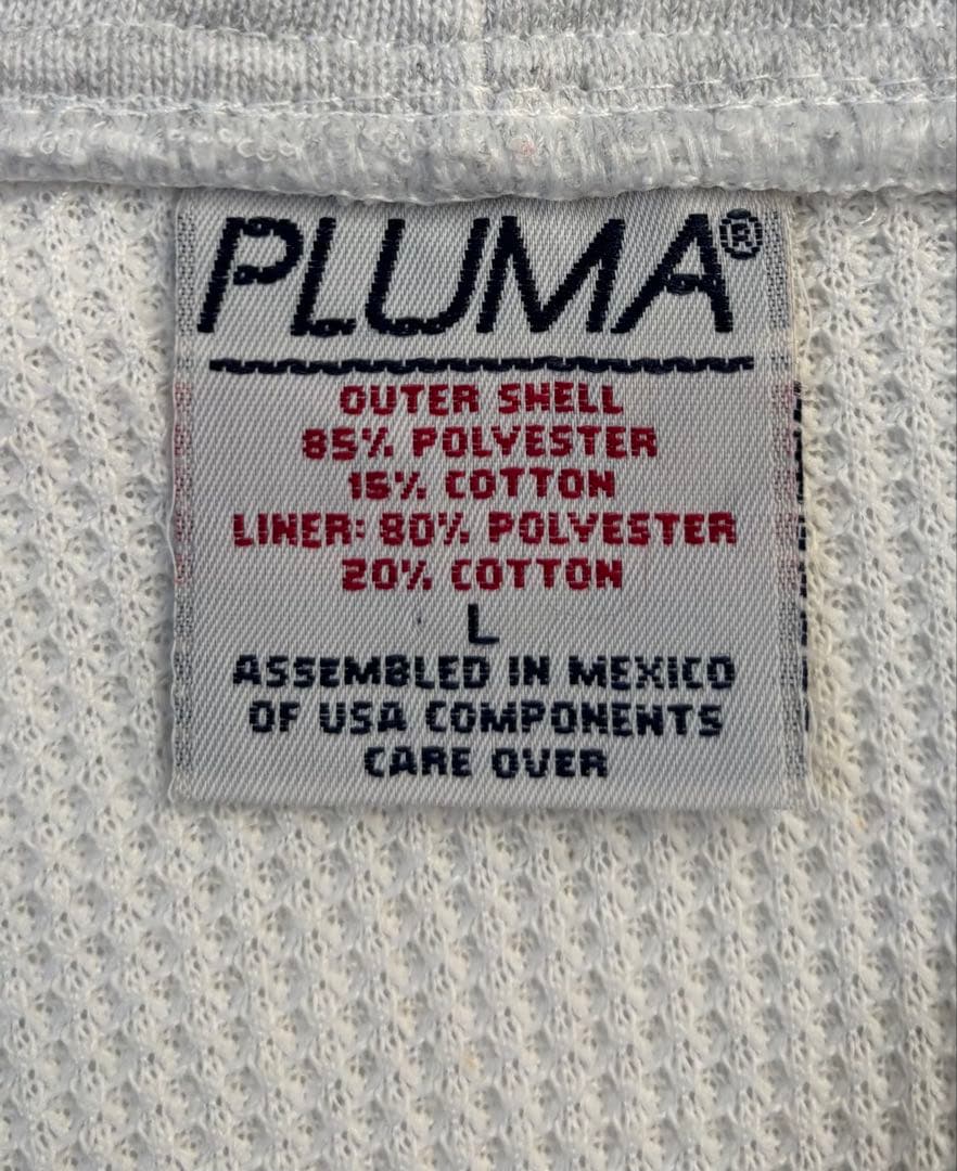 PLUMA 裏サーマル　ダブルフェイス　メキシコ製　無地　ジップアップパーカー