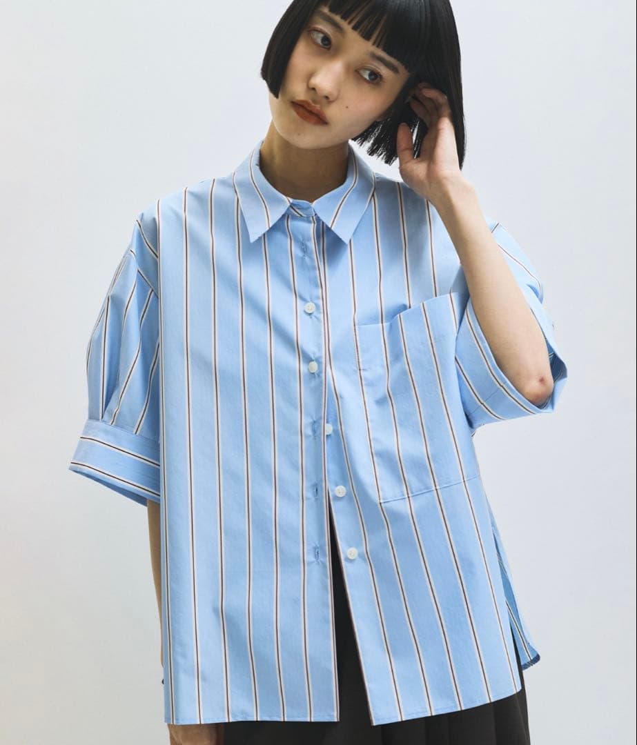 ADAM ET ROPE アダムエロペ バウンスカフステントラインシャツ