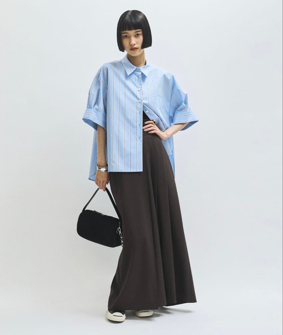 ADAM ET ROPE アダムエロペ バウンスカフステントラインシャツ