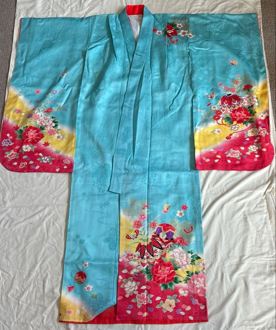 特別値引き　美品中古　七五三用 着物2点セット7歳用　おまけ付き
