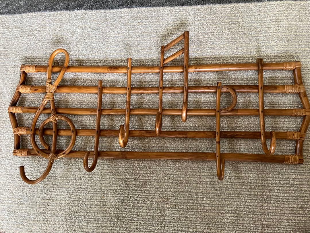 籐・ラタンのウォールフック　音符