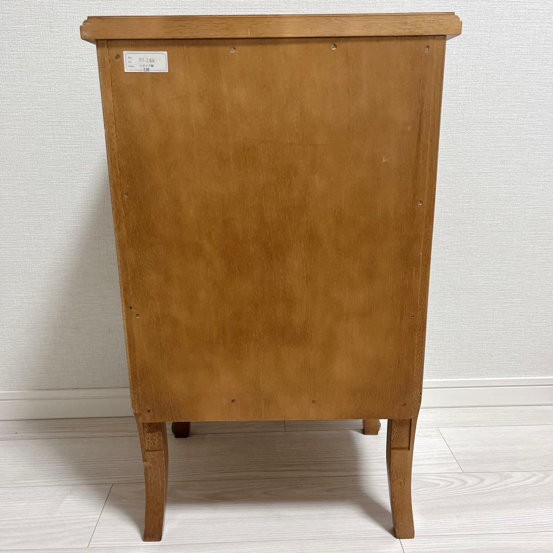 希少 高級 イタリア製 象嵌 チェスト 3段 サイドチェスト 真鍮装飾 天然木