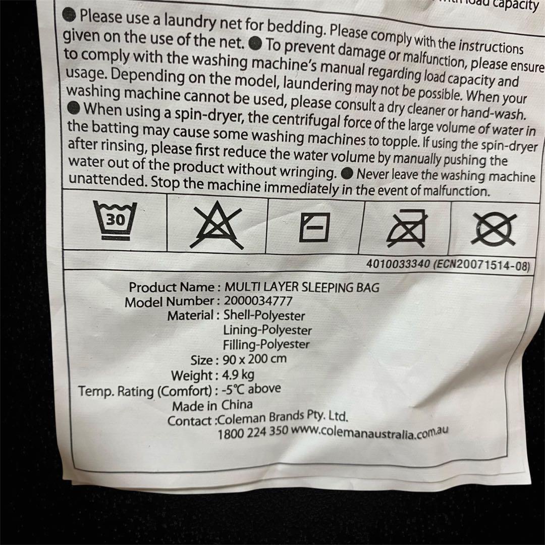 新品級✨Coleman マルチレイヤースリーピングバッグ 2000034777