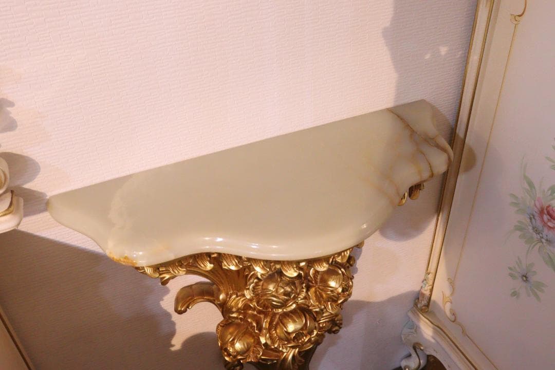 コンソール SILIK イタリア 大理石 白家具 シリック ゴールド