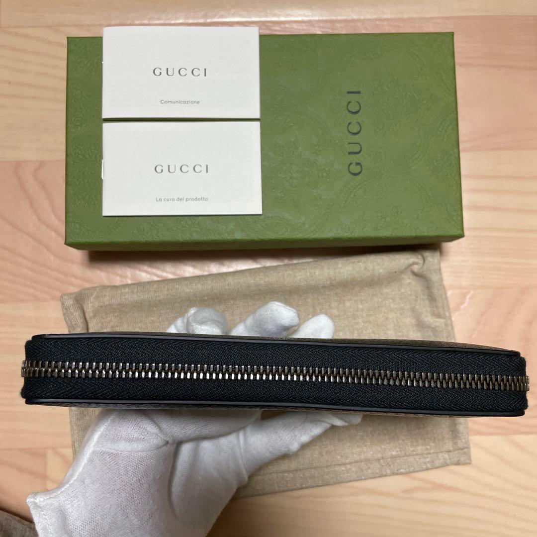 GUCCI 黒 レザー 長財布 GGロゴ