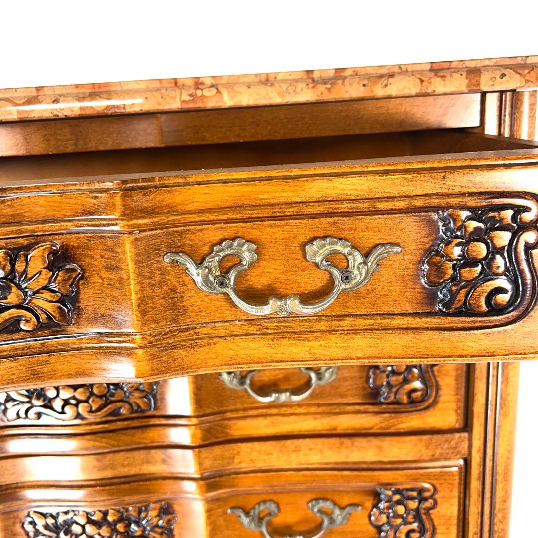 【希少】クラウディオ 猫脚 5段チェスト アンティーク イタリア製 大理石 天板