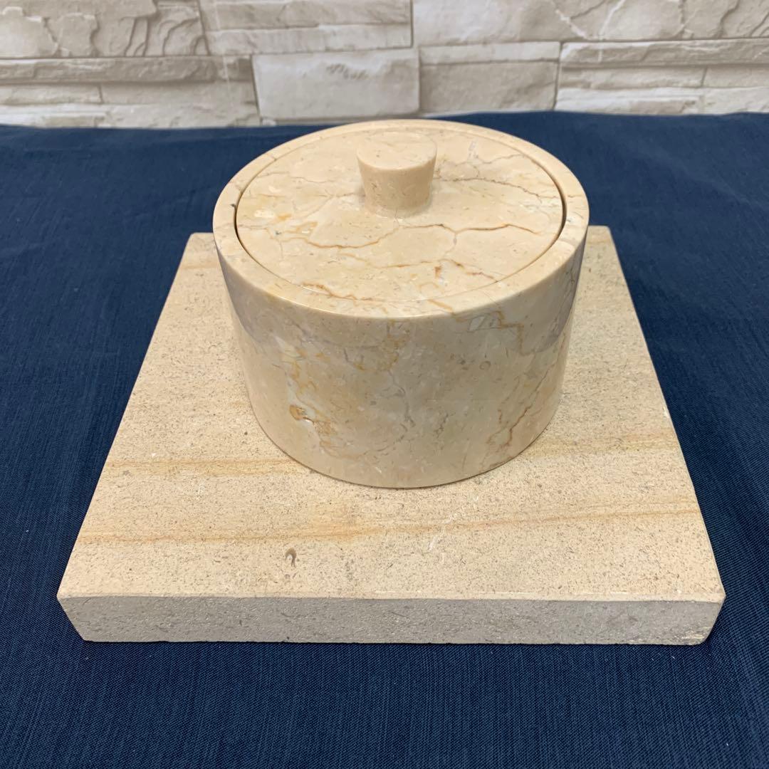 大理石 蓋付き 小物入れ 置物 オニキス 天然石