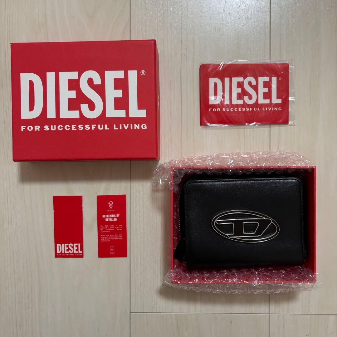 DIESEL ブラックレザー2つ折り財布