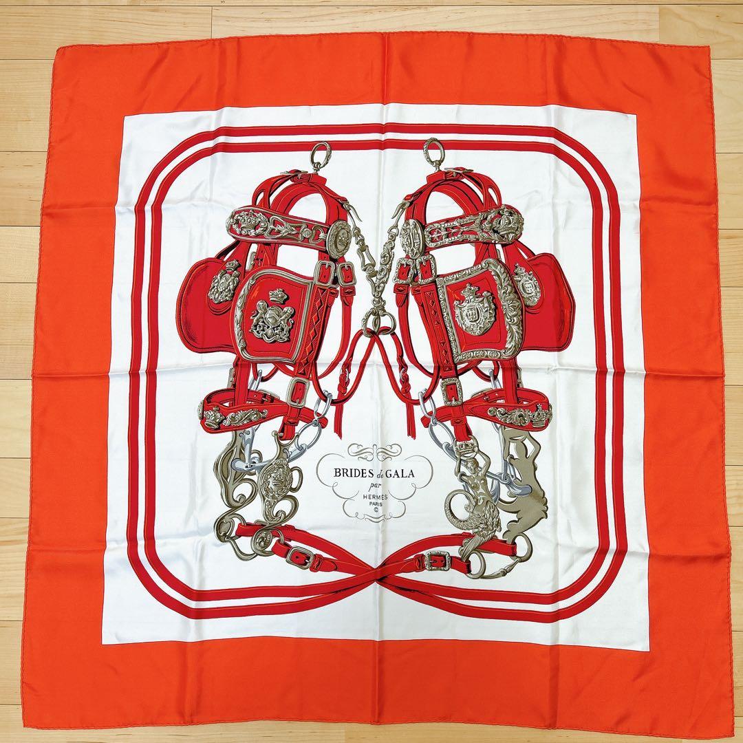 エルメス HERMES カレ90 Brides de Gala 馬具 レッド
