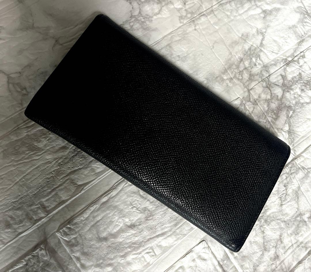 BVLGARI ロゴクリップ　長財布　ブラック　美品　クレインレザー