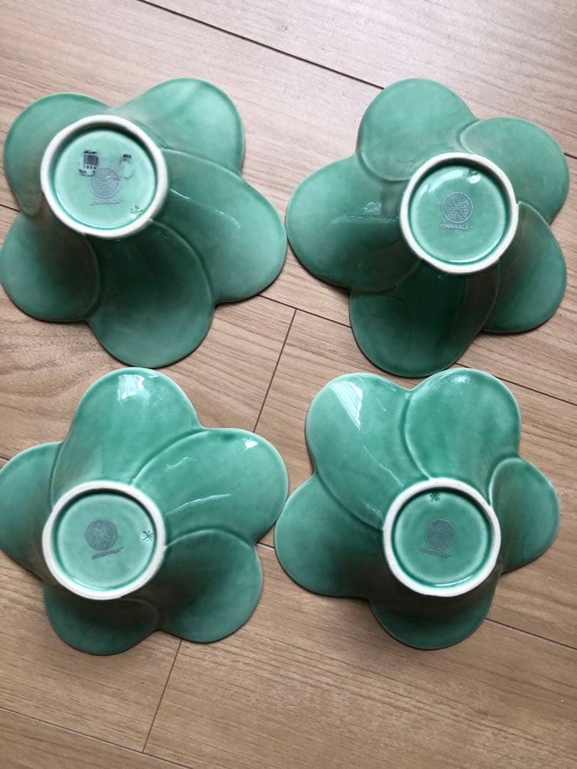 ジェンガラケラミック フランジパニ ボウル　スープ皿　4枚セット